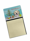 Christmas Tree and Golden Retriever Watercolor Sticky Note Holder Refillable Dispenser Desk Accessory 3x3 Pad Gift