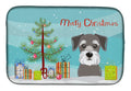 Christmas Tree and Schnauzer Dish Drying Mat Absorbent Dish Drying Mat Pad for Kitchen Counter Dish Drainer Mat for Countertop, 14 x 21", Multicolor