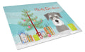 Christmas Tree and Schnauzer Cutting Board Tempered Glass Kitchen Cutting Surface, Heat Resistant Chopping, Non-Slip Feet, Food Prep & Serving