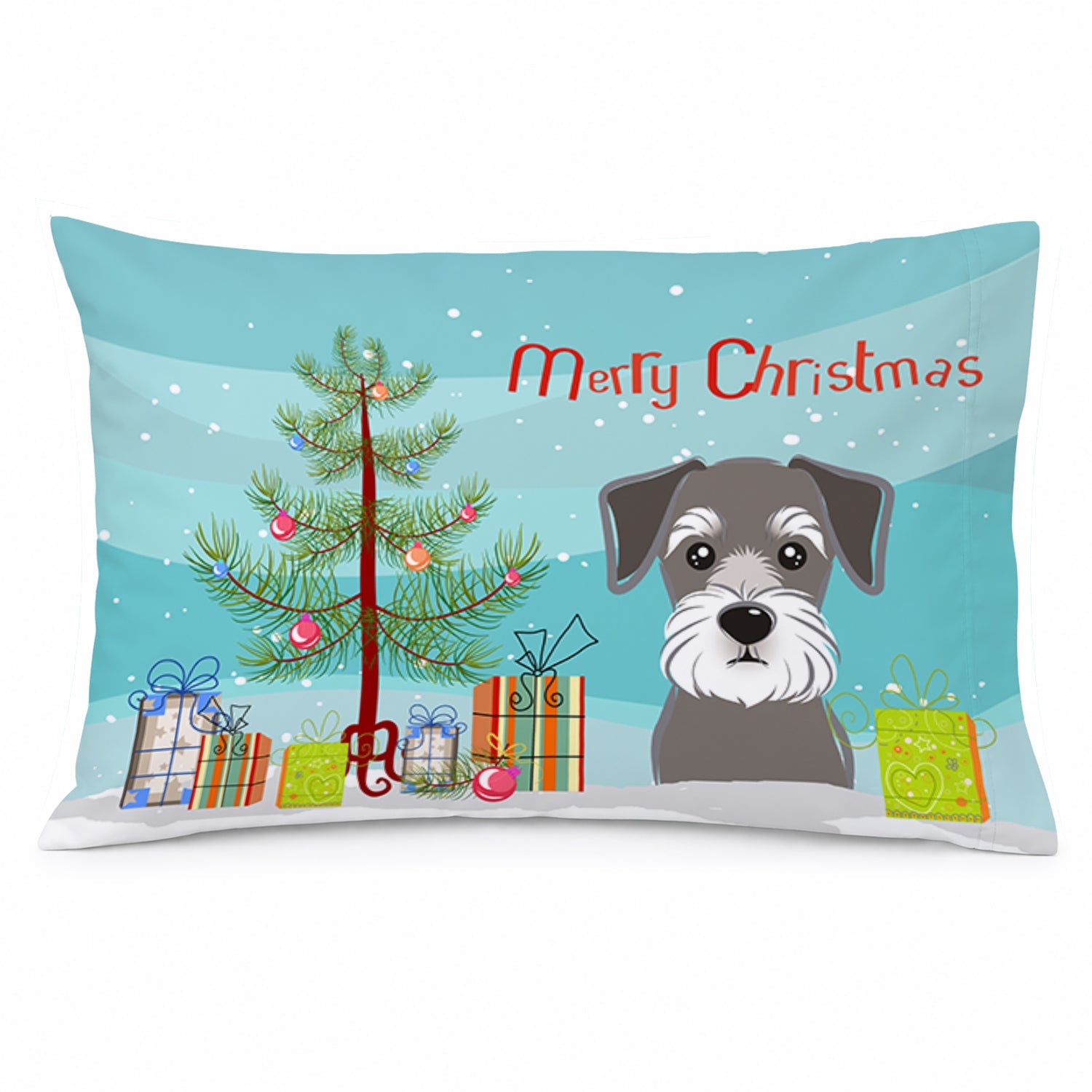 Christmas Tree and Schnauzer Standard Pillowcase Lightweight Super Soft Easy Care Decorative Artwork Pillowcase, Standard