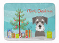 Christmas Tree and Schnauzer Memory Foam Kitchen Mat Machine Washable Anti-Fatigue Cushion Comfort Bath or Kitchen Rug