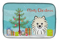 Christmas Tree and Pomeranian Dish Drying Mat Absorbent Dish Drying Mat Pad for Kitchen Counter Dish Drainer Mat for Countertop, 14 x 21", Multicolor