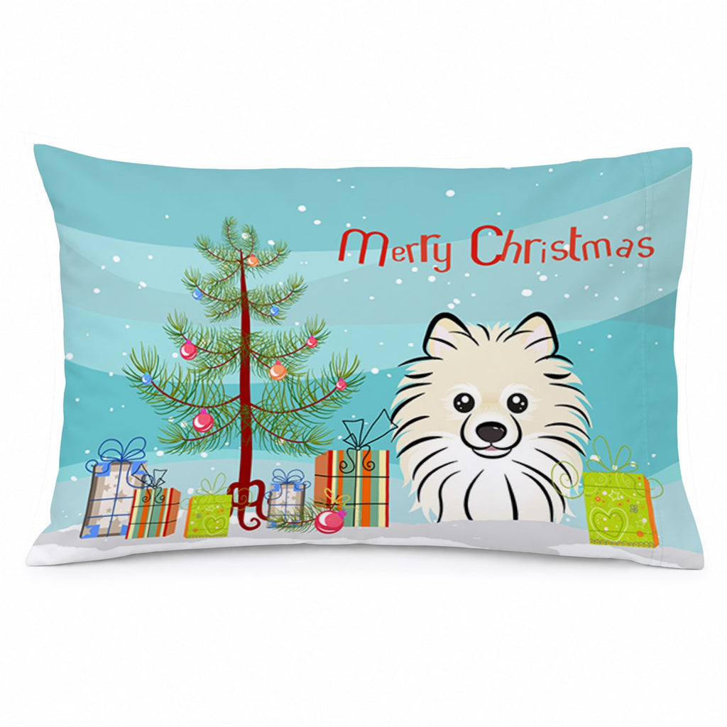 Christmas Tree and Pomeranian Standard Pillowcase Lightweight Super Soft Easy Care Decorative Artwork Pillowcase, Standard