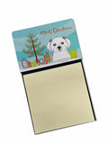 Christmas Tree and Maltese Watercolor Sticky Note Holder Refillable Dispenser Desk Accessory 3x3 Pad Gift