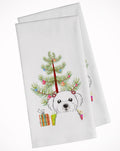 Christmas Tree and Maltese Kitchen Towel Set of 2 White Dish Towels Decorative Bathroom Hand towel for Hand, Face, Hair, Yoga, Tea, Dishcloth, 19 X 28", White