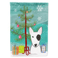Christmas Tree and Bull Terrier House Flag 28x40 Porch Sleeve Pole Decorative Outside Yard Banner Artwork Wall Hanging, Polyester