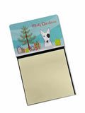 Christmas Tree and Bull Terrier Watercolor Sticky Note Holder Refillable Dispenser Desk Accessory 3x3 Pad Gift