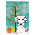 Christmas Tree and Dalmatian House Flag 28x40 Porch Sleeve Pole Decorative Outside Yard Banner Artwork Wall Hanging, Polyester