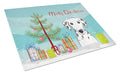 Christmas Tree and Dalmatian Cutting Board Tempered Glass Kitchen Cutting Surface, Heat Resistant Chopping, Non-Slip Feet, Food Prep & Serving