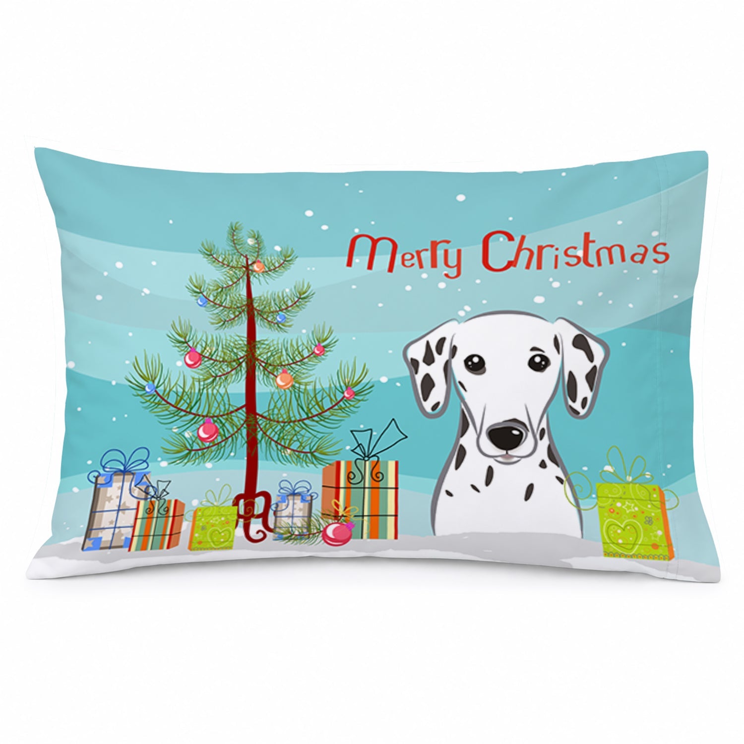 Christmas Tree and Dalmatian Standard Pillowcase Lightweight Super Soft Easy Care Decorative Artwork Pillowcase, Standard