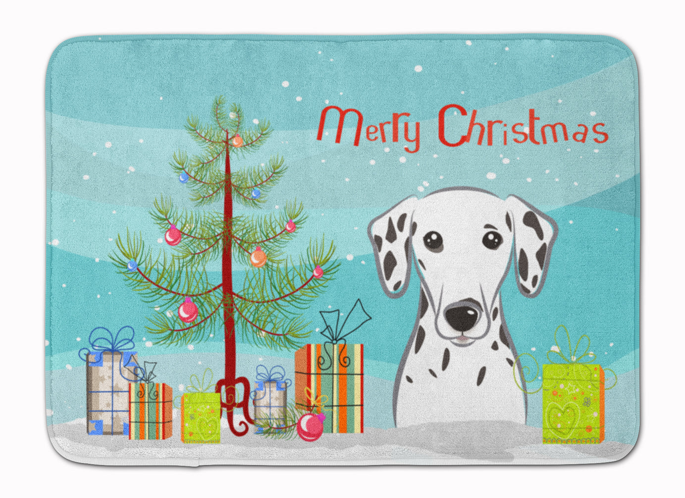 Christmas Tree and Dalmatian Memory Foam Kitchen Mat Machine Washable Anti-Fatigue Cushion Comfort Bath or Kitchen Rug