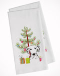 Christmas Tree and Dalmatian Kitchen Towel Set of 2 White Dish Towels Decorative Bathroom Hand towel for Hand, Face, Hair, Yoga, Tea, Dishcloth, 19 X 28", White