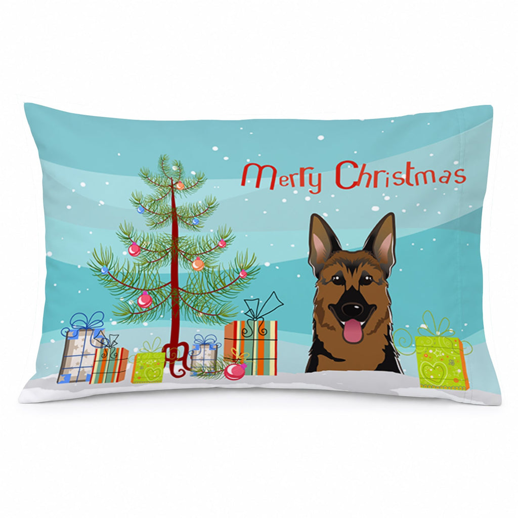 Christmas Tree and German Shepherd Standard Pillowcase Lightweight Super Soft Easy Care Decorative Artwork Pillowcase, Standard