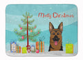 Christmas Tree and German Shepherd Memory Foam Kitchen Mat Machine Washable Anti-Fatigue Cushion Comfort Bath or Kitchen Rug