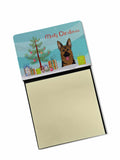Christmas Tree and German Shepherd Watercolor Sticky Note Holder Refillable Dispenser Desk Accessory 3x3 Pad Gift