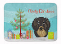 Christmas Tree and Longhair Black and Tan Dachshund Memory Foam Kitchen Mat Machine Washable Anti-Fatigue Cushion Comfort Bath or Kitchen Rug