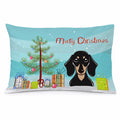 Christmas Tree and Smooth Black and Tan Dachshund Standard Pillowcase Lightweight Super Soft Easy Care Decorative Artwork Pillowcase, Standard