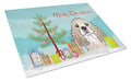 Christmas Tree and Cocker Spaniel Cutting Board Tempered Glass Kitchen Cutting Surface, Heat Resistant Chopping, Non-Slip Feet, Food Prep & Serving