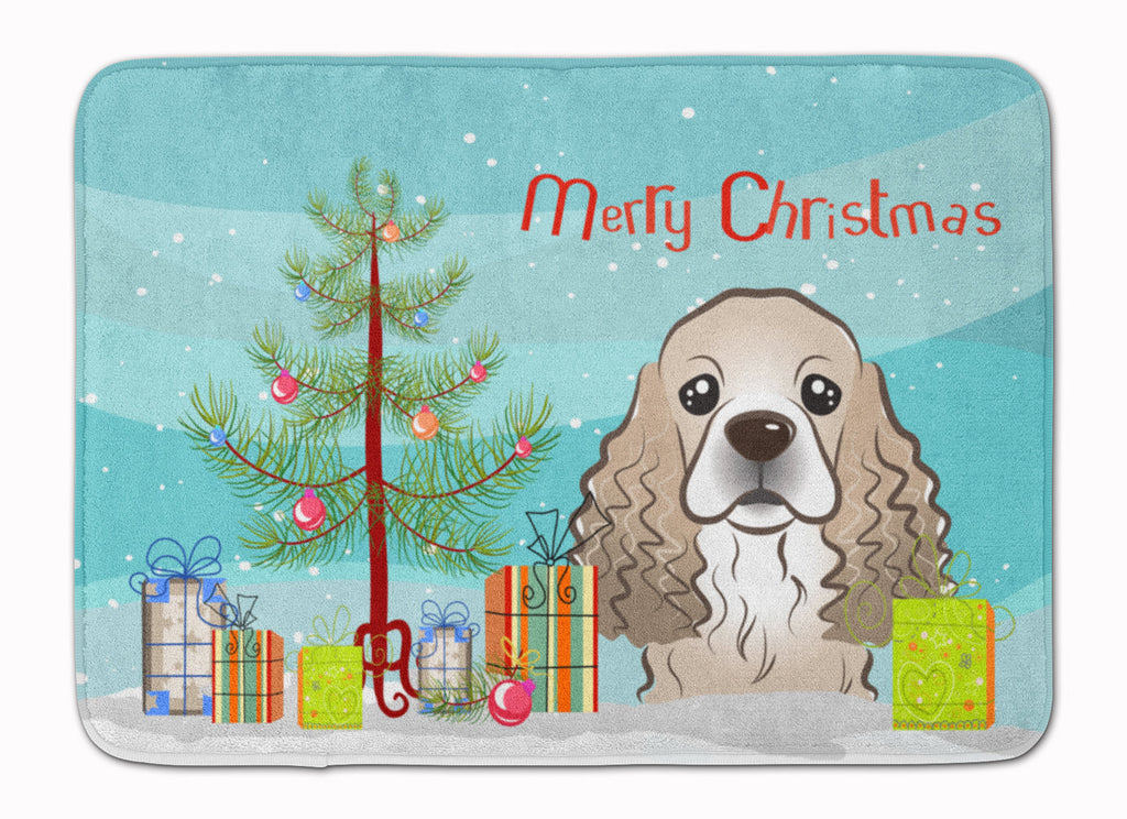 Christmas Tree and Cocker Spaniel Memory Foam Kitchen Mat Machine Washable Anti-Fatigue Cushion Comfort Bath or Kitchen Rug