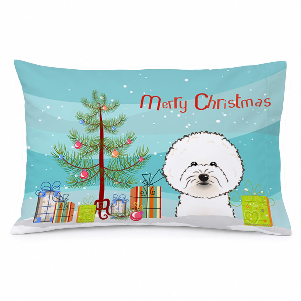 Christmas Tree and Bichon Frise Standard Pillowcase Lightweight Super Soft Easy Care Decorative Artwork Pillowcase, Standard