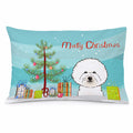 Christmas Tree and Bichon Frise Standard Pillowcase Lightweight Super Soft Easy Care Decorative Artwork Pillowcase, Standard