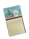 Christmas Tree and Bichon Frise Watercolor Sticky Note Holder Refillable Dispenser Desk Accessory 3x3 Pad Gift