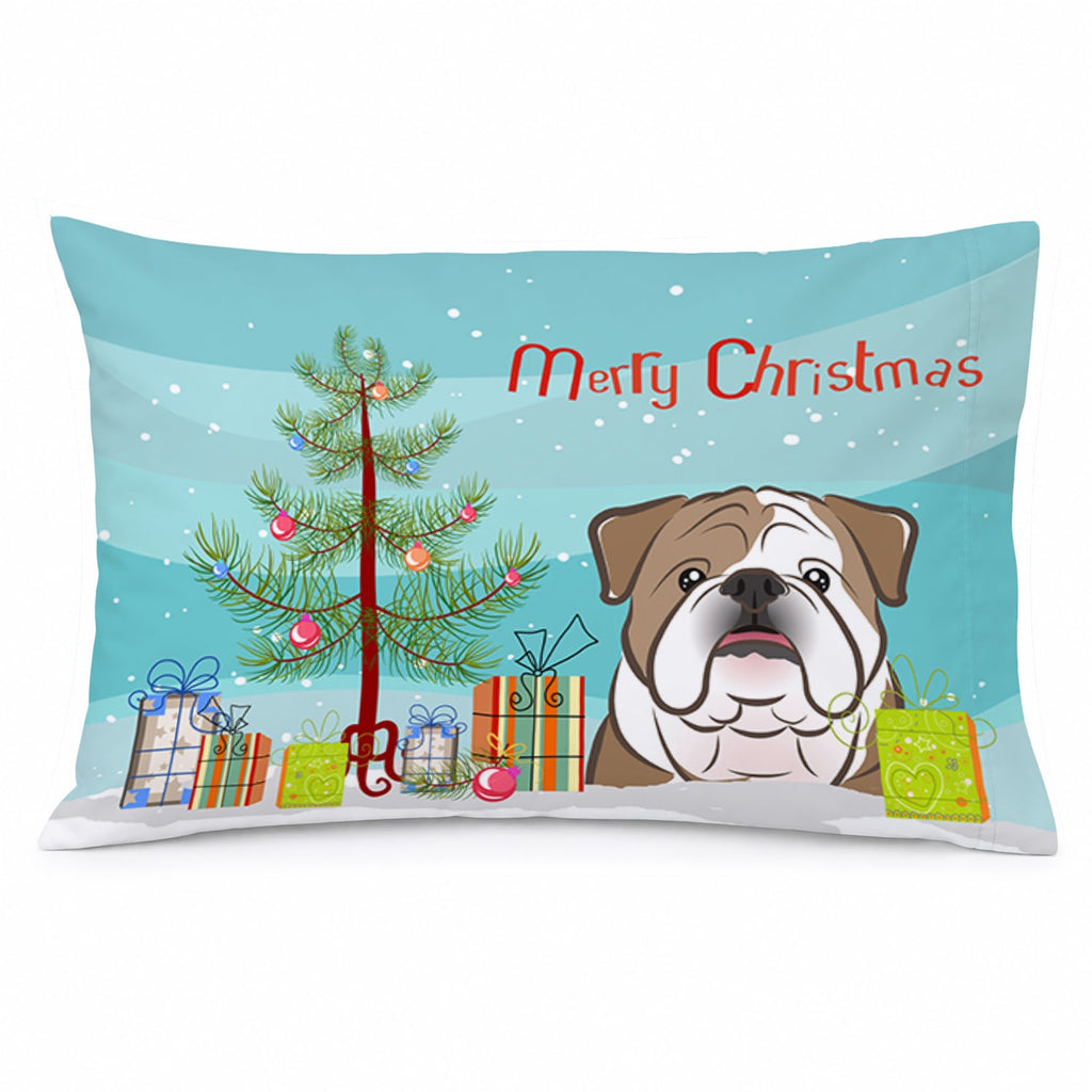 Christmas Tree and English Bulldog  Standard Pillowcase Lightweight Super Soft Easy Care Decorative Artwork Pillowcase, Standard