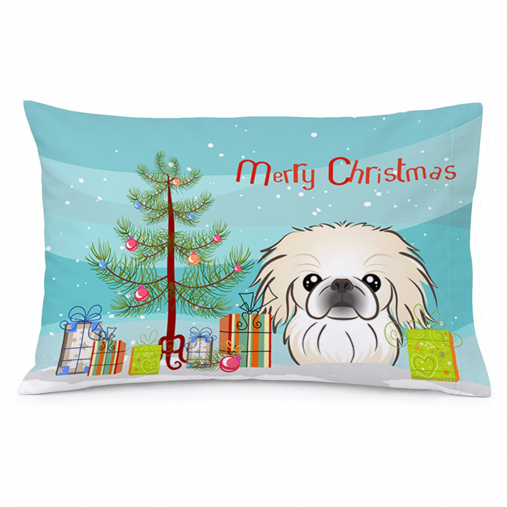 Christmas Tree and Pekingese Standard Pillowcase Lightweight Super Soft Easy Care Decorative Artwork Pillowcase, Standard