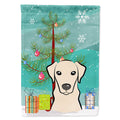 Christmas Tree and Yellow Labrador House Flag 28x40 Porch Sleeve Pole Decorative Outside Yard Banner Artwork Wall Hanging, Polyester