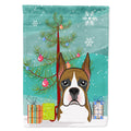 Christmas Tree and Boxer House Flag 28x40 Porch Sleeve Pole Decorative Outside Yard Banner Artwork Wall Hanging, Polyester