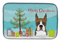 Christmas Tree and Boxer Dish Drying Mat Absorbent Dish Drying Mat Pad for Kitchen Counter Dish Drainer Mat for Countertop, 14 x 21", Multicolor