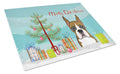 Christmas Tree and Boxer Cutting Board Tempered Glass Kitchen Cutting Surface, Heat Resistant Chopping, Non-Slip Feet, Food Prep & Serving