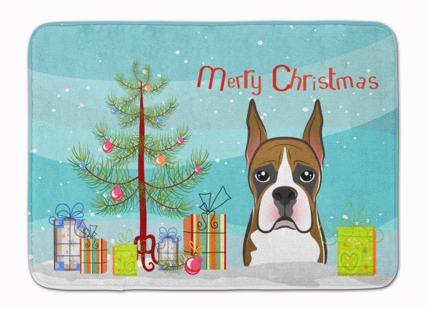 Christmas Tree and Boxer Memory Foam Kitchen Mat Machine Washable Anti-Fatigue Cushion Comfort Bath or Kitchen Rug