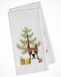 Christmas Tree and Boxer Kitchen Towel Set of 2 White Dish Towels Decorative Bathroom Hand towel for Hand, Face, Hair, Yoga, Tea, Dishcloth, 19 X 28", White