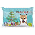 Christmas Tree and Shiba Inu Standard Pillowcase Lightweight Super Soft Easy Care Decorative Artwork Pillowcase, Standard