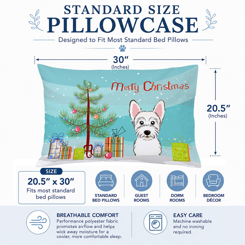 Christmas Tree and Westie Standard Pillowcase Lightweight Super Soft Easy Care Decorative Artwork Pillowcase, Standard