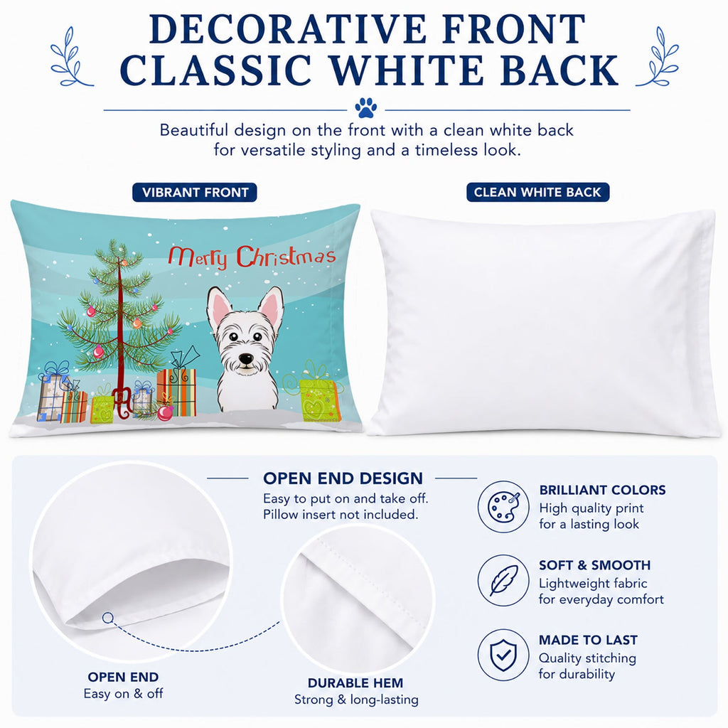 Christmas Tree and Westie Standard Pillowcase Lightweight Super Soft Easy Care Decorative Artwork Pillowcase, Standard