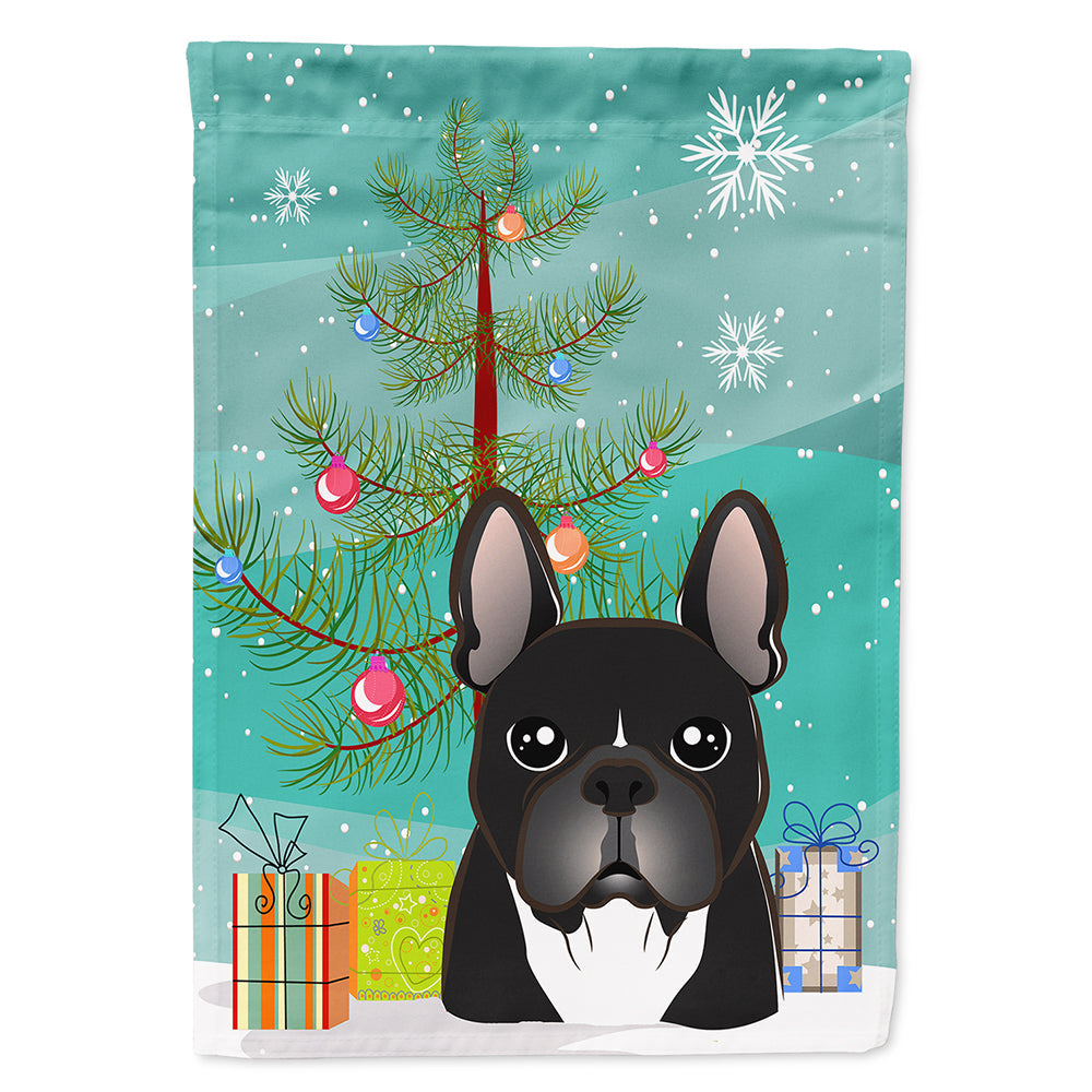 Christmas Tree and French Bulldog House Flag 28x40 Porch Sleeve Pole Decorative Outside Yard Banner Artwork Wall Hanging, Polyester