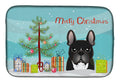 Christmas Tree and French Bulldog Dish Drying Mat Absorbent Dish Drying Mat Pad for Kitchen Counter Dish Drainer Mat for Countertop, 14 x 21", Multicolor