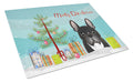 Christmas Tree and French Bulldog Cutting Board Tempered Glass Kitchen Cutting Surface, Heat Resistant Chopping, Non-Slip Feet, Food Prep & Serving
