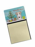 Christmas Tree and Borzoi Watercolor Sticky Note Holder Refillable Dispenser Desk Accessory 3x3 Pad Gift