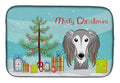 Christmas Tree and Saluki Dish Drying Mat Absorbent Dish Drying Mat Pad for Kitchen Counter Dish Drainer Mat for Countertop, 14 x 21", Multicolor