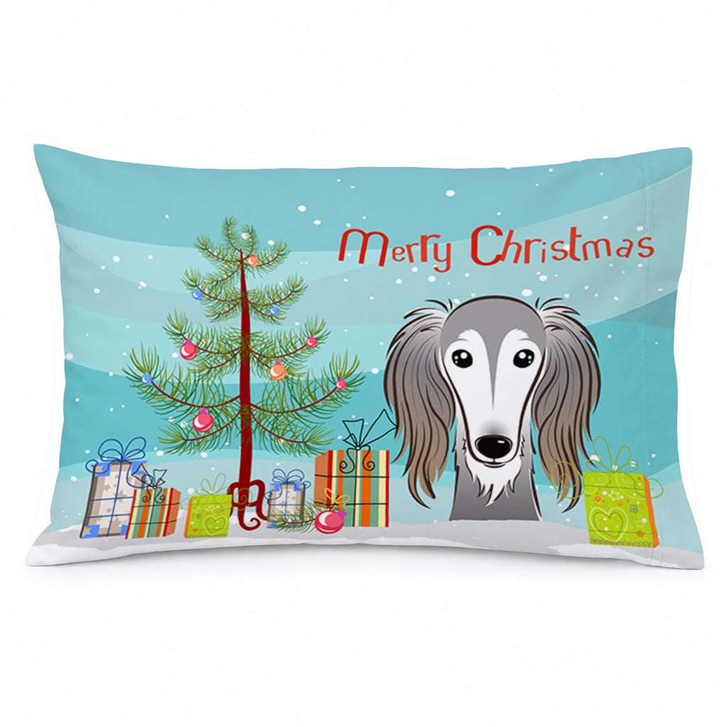 Christmas Tree and Saluki Standard Pillowcase Lightweight Super Soft Easy Care Decorative Artwork Pillowcase, Standard