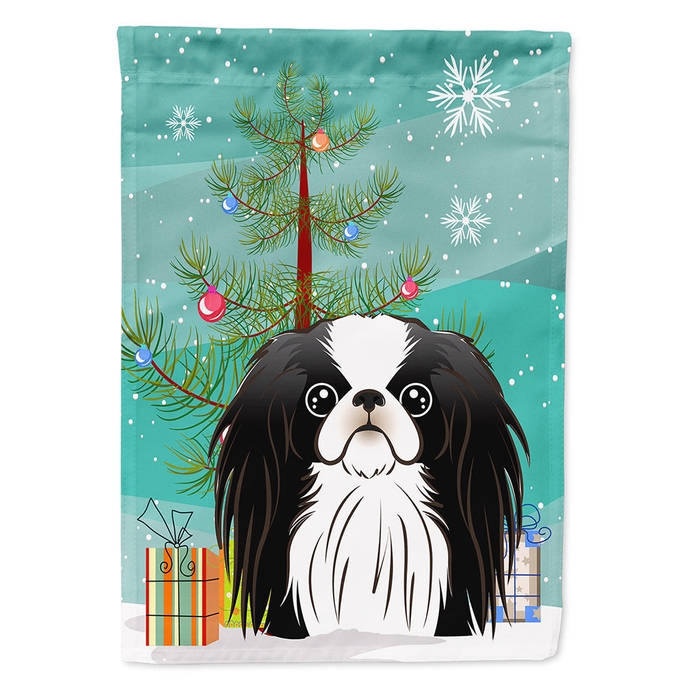 Christmas Tree and Japanese Chin House Flag 28x40 Porch Sleeve Pole Decorative Outside Yard Banner Artwork Wall Hanging, Polyester