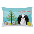Christmas Tree and Japanese Chin Standard Pillowcase Lightweight Super Soft Easy Care Decorative Artwork Pillowcase, Standard