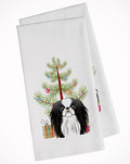 Christmas Tree and Japanese Chin Kitchen Towel Set of 2 White Dish Towels Decorative Bathroom Hand towel for Hand, Face, Hair, Yoga, Tea, Dishcloth, 19 X 28", White