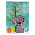 Christmas Tree and Weimaraner House Flag 28x40 Porch Sleeve Pole Decorative Outside Yard Banner Artwork Wall Hanging, Polyester