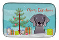 Christmas Tree and Weimaraner Dish Drying Mat Absorbent Dish Drying Mat Pad for Kitchen Counter Dish Drainer Mat for Countertop, 14 x 21", Multicolor