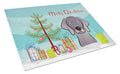 Christmas Tree and Weimaraner Cutting Board Tempered Glass Kitchen Cutting Surface, Heat Resistant Chopping, Non-Slip Feet, Food Prep & Serving