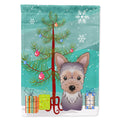 Christmas Tree and Yorkie Puppy House Flag 28x40 Porch Sleeve Pole Decorative Outside Yard Banner Artwork Wall Hanging, Polyester